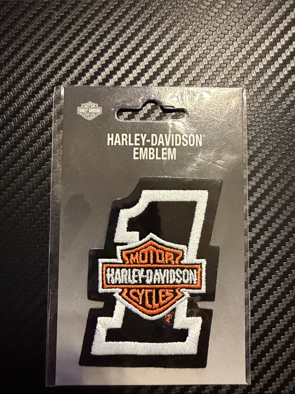 Harley-Davidson Black, White & Orange Number 1 Emblem Patch
